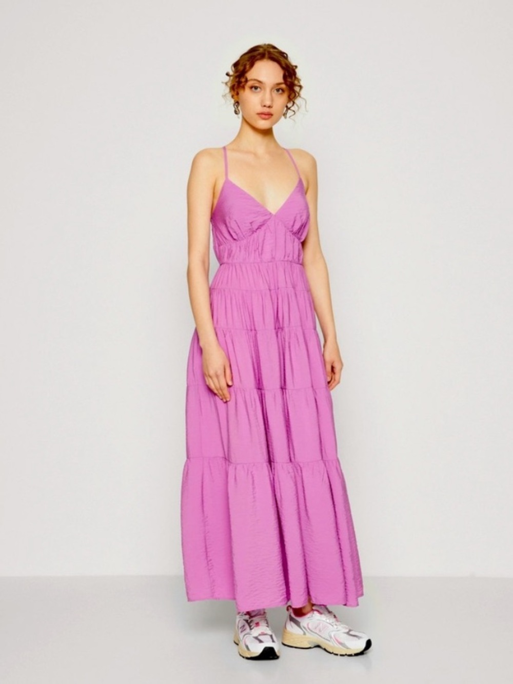 Abercrombie Purple Flowy Tiered Dress - Picture 2 of 4